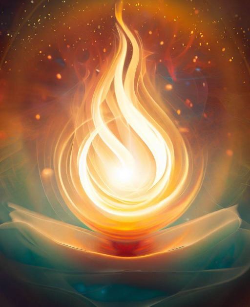 https://bhagya.cards An artistic representation of the Agni Yantra purifying the mind and dispelling negative thoughts with vibrant colors and light.