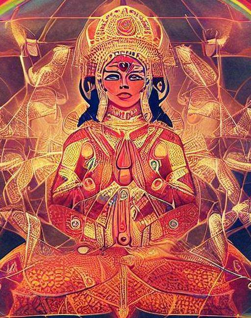 https://bhagya.cards Symbolic image of nurturing qualities of the divine mother connected to Chandra Yantra